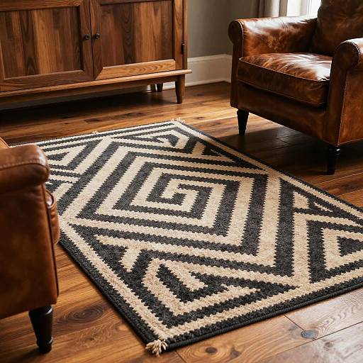 Masculine Rug with Bold Geometric Patterns