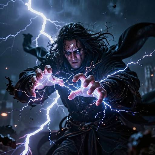 Mage's Intense Spellcasting Close-up