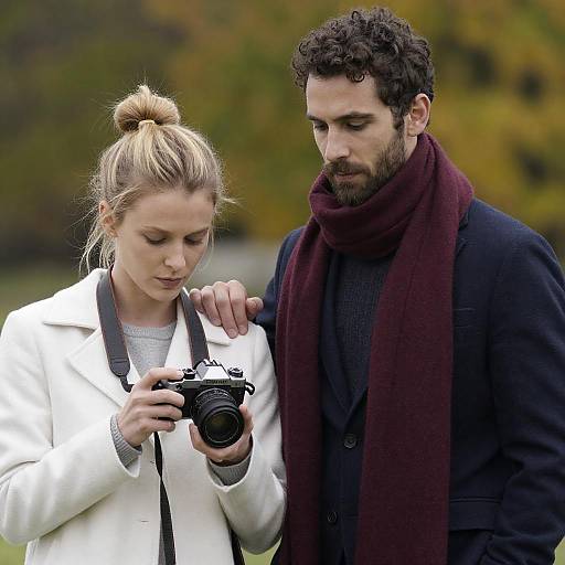 Couple Posing Outdoors with Camera