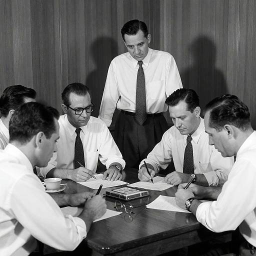 Candid Mid-20th Century Business Meeting