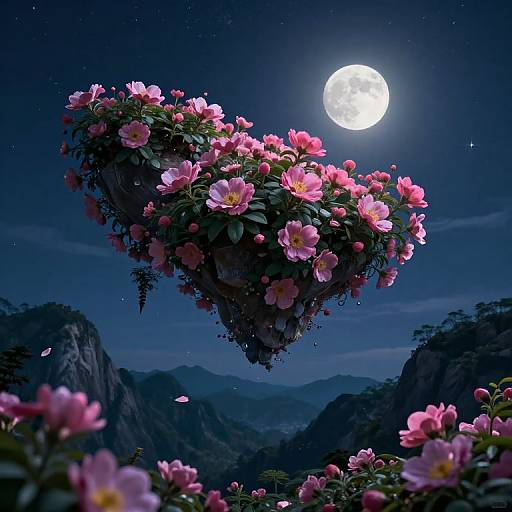 Moonlit Mountains Blooming Into Islands