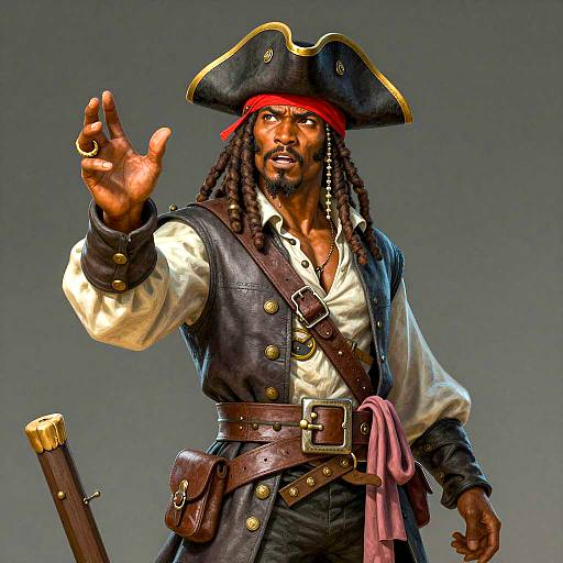 Bold Pirate Illustration with Rich Details