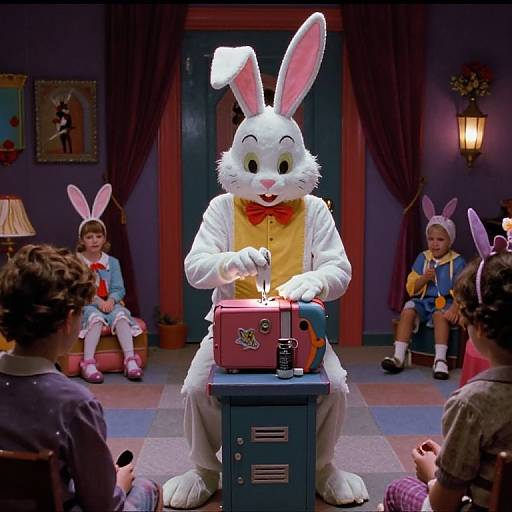 Easter Bunny Sewing Scene from 1990s Horror Movie