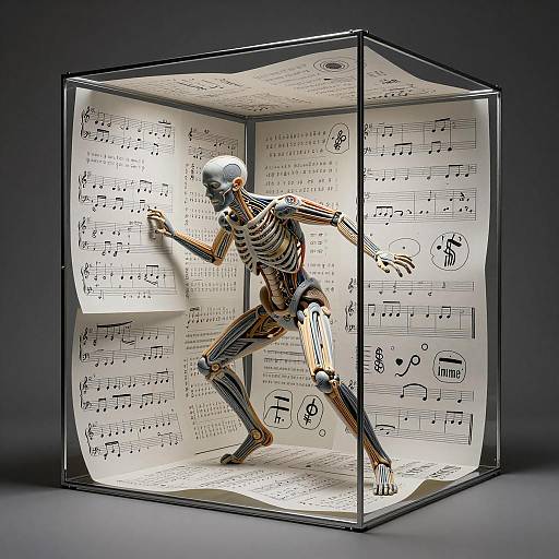 Anatomical Sculpture in Music Sheet Box