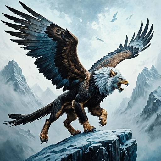Majestic Griffon in Mountain Mist