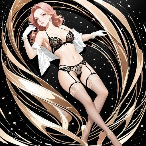 Elegant Solo Pose with Rose-Gold Waves