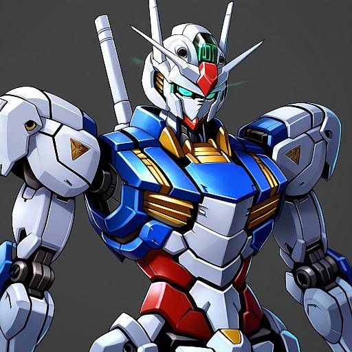 Illustration of Gundam aerial, gundam in the style of Sowel (sk3)