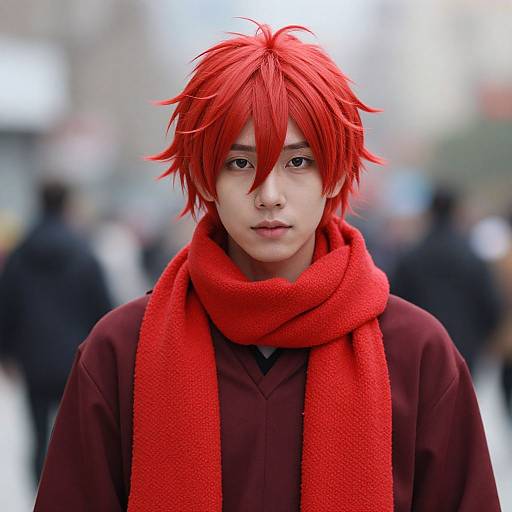 Realistic Male in Red Crayon Costume