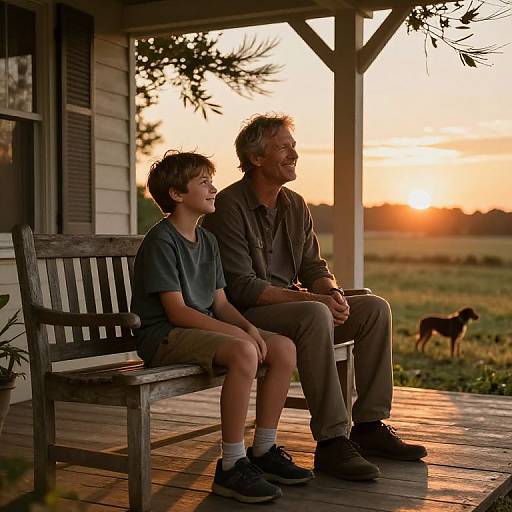 Heartfelt Father and Son Sunset