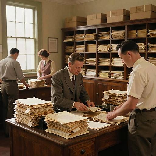 Nostalgic 1950s Post Office Interior