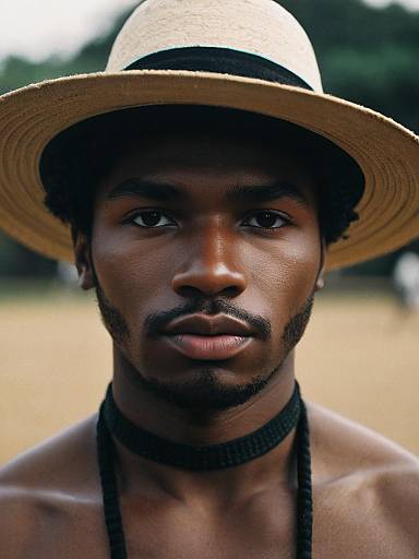 Dark-Skinned Brazilian Costume Portrait