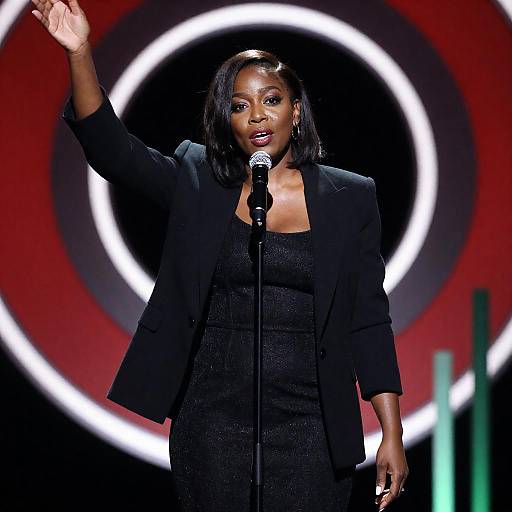 Dynamic Stage Performance by Black Woman