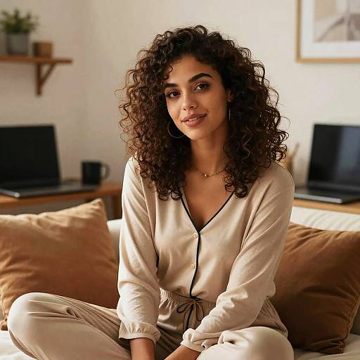 Curly Hair Creator in Cozy Room