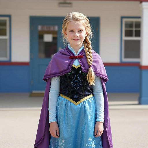 Young Girl in Elsa Frozen Costume