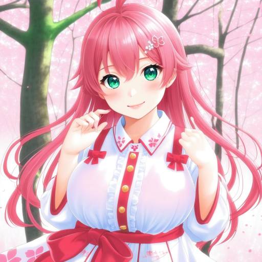 Illustration of 35p (sakura miko), hololive in the style of Nagayama yuunon