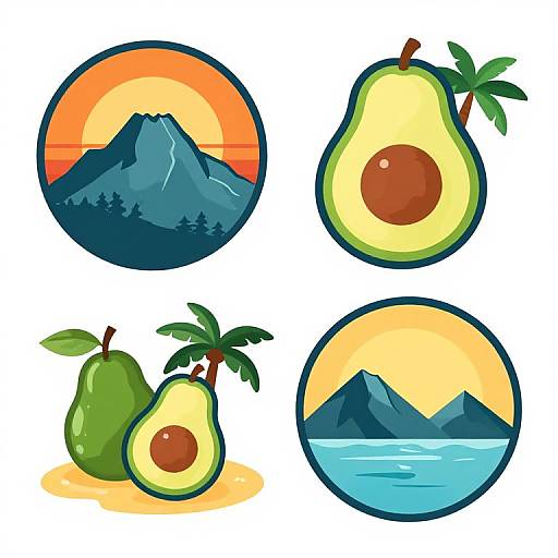 Vibrant Playful Adventure Vector Badges