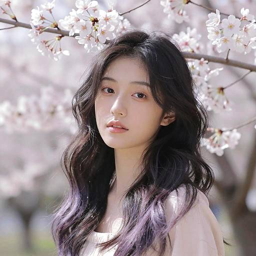 Dreamy Lavender Toned Cherry Blossom Portrait