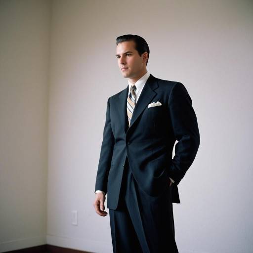 Vintage 1940s Style Man in Tailored Suit