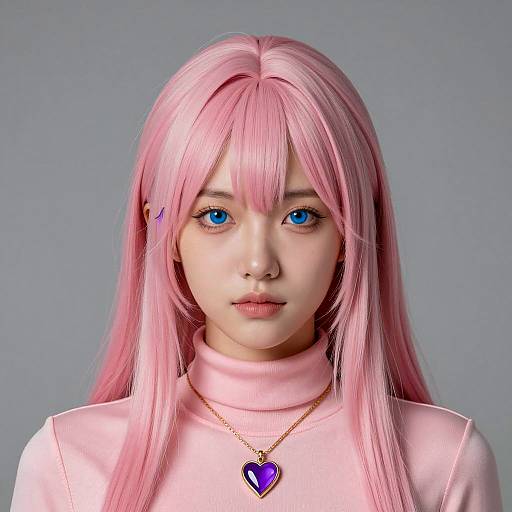 Photorealistic Pink Cosplay Portrait