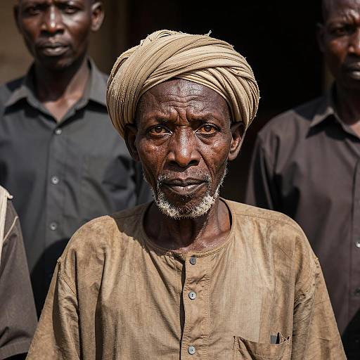 Illuminated Elder Among Shadows