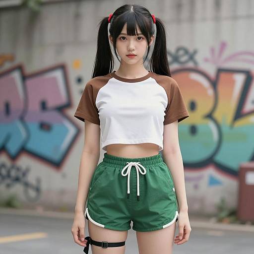 Young Woman in Urban Summer Outfit