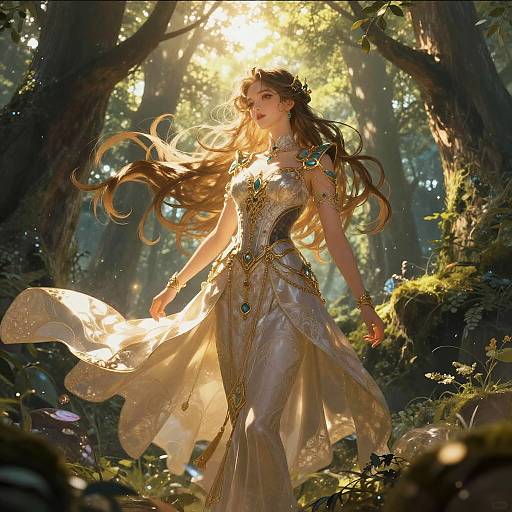 Mystical Forest Anime Fantasy Illustration