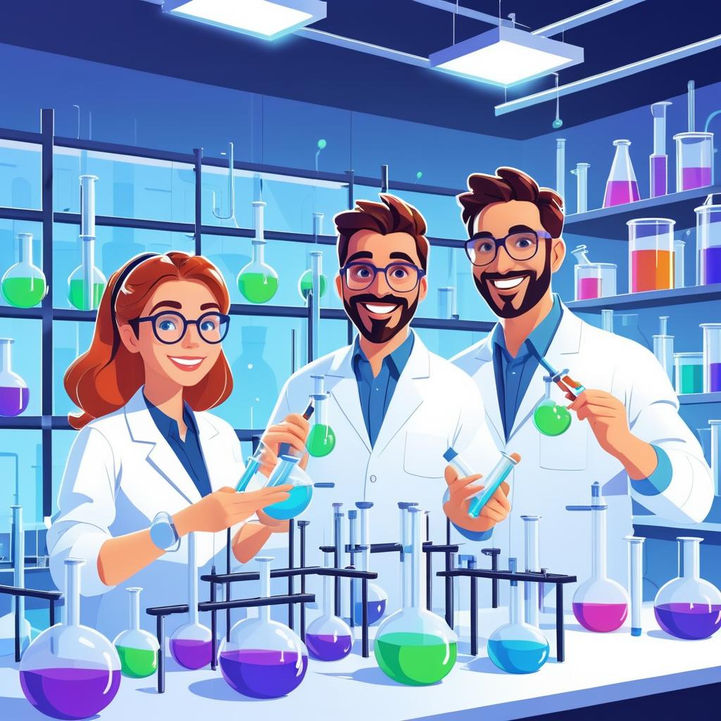 Joyful Scientists in a Fun Laboratory