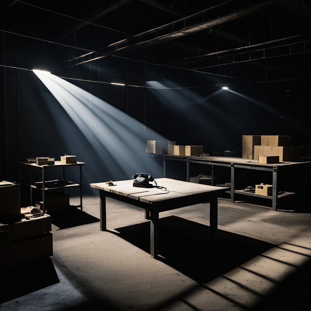 Mysterious Noir Warehouse Scene