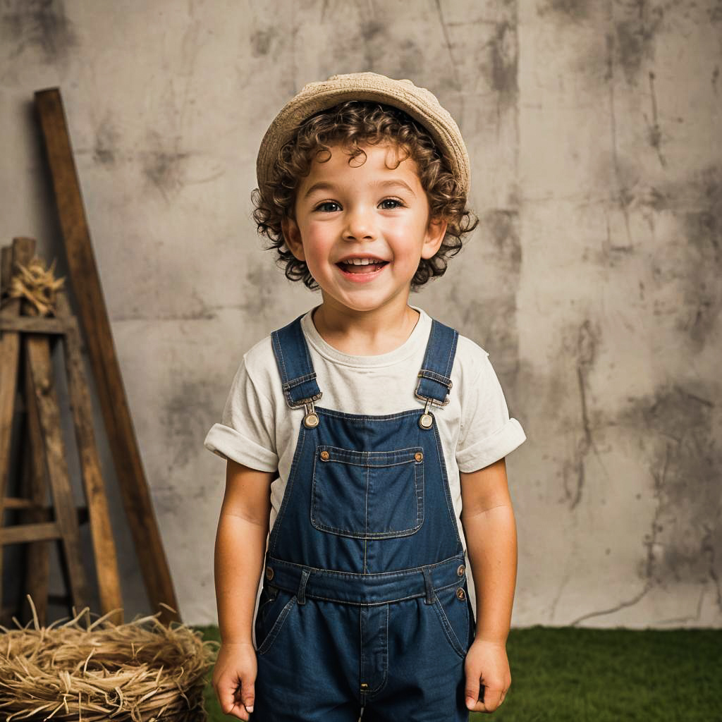 Vintage Photoshoot of a Playful Boy