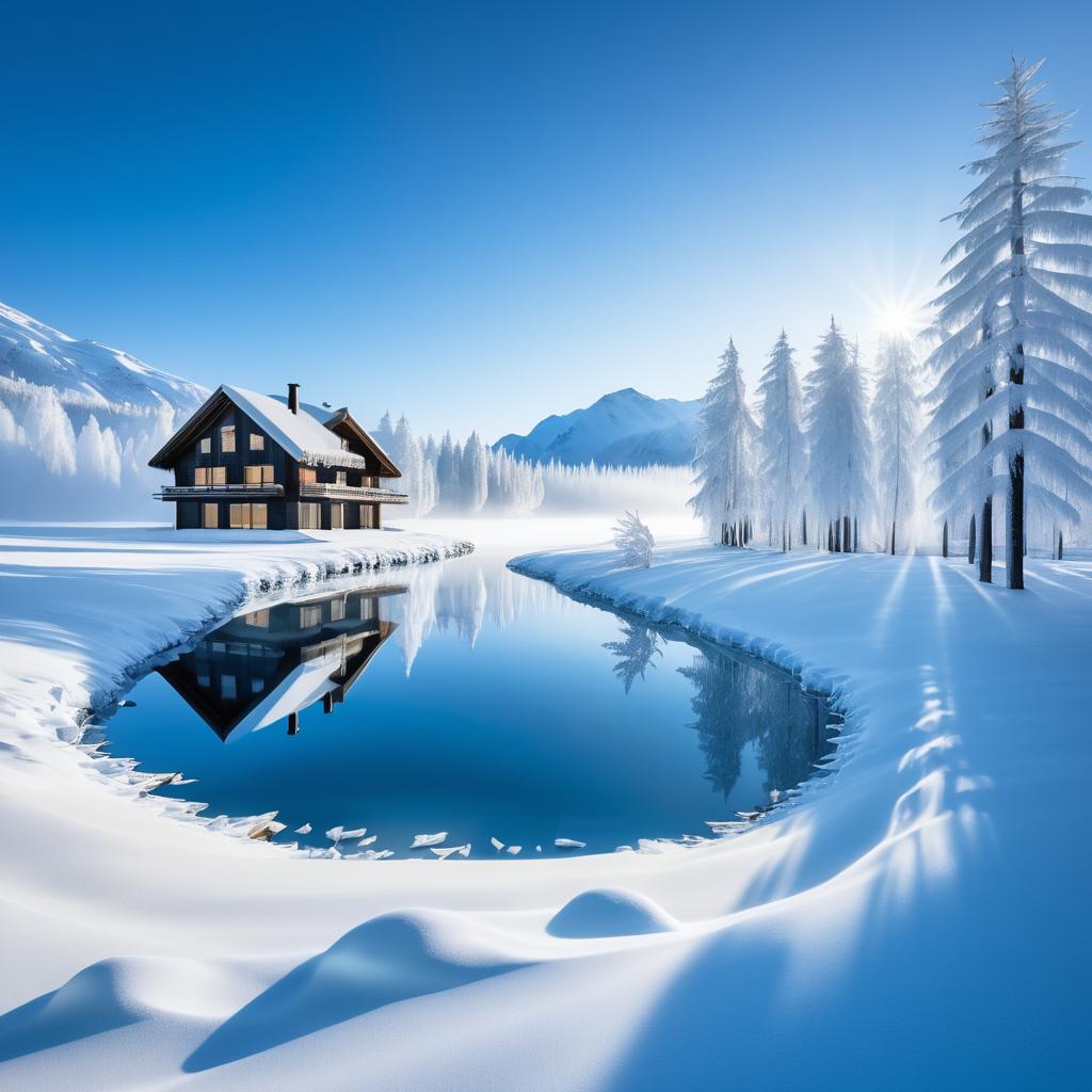 Winter's Embrace: A Serene Snowfall Scene