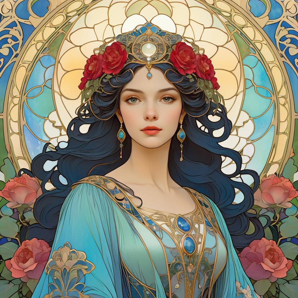 Majestic Queen in Art Nouveau Style