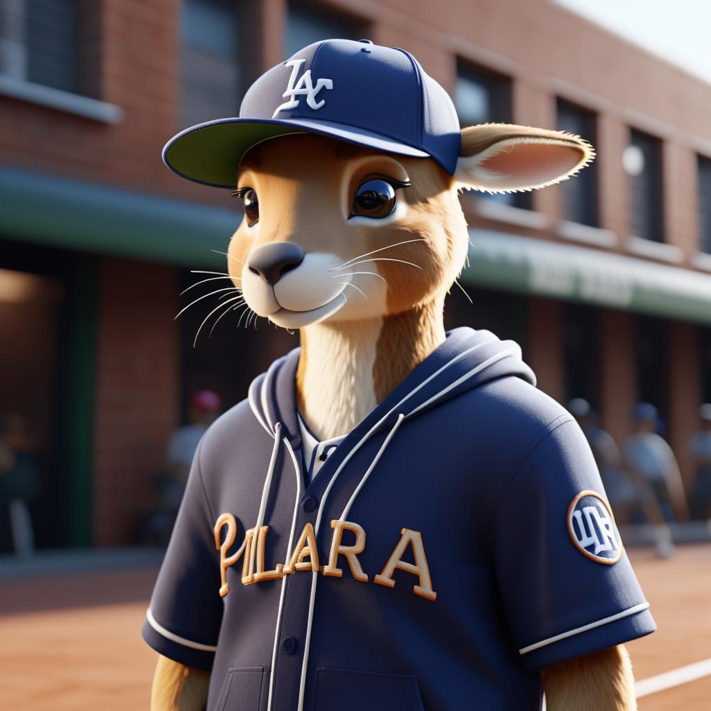 Urban Kangaroo in Baseball Cap