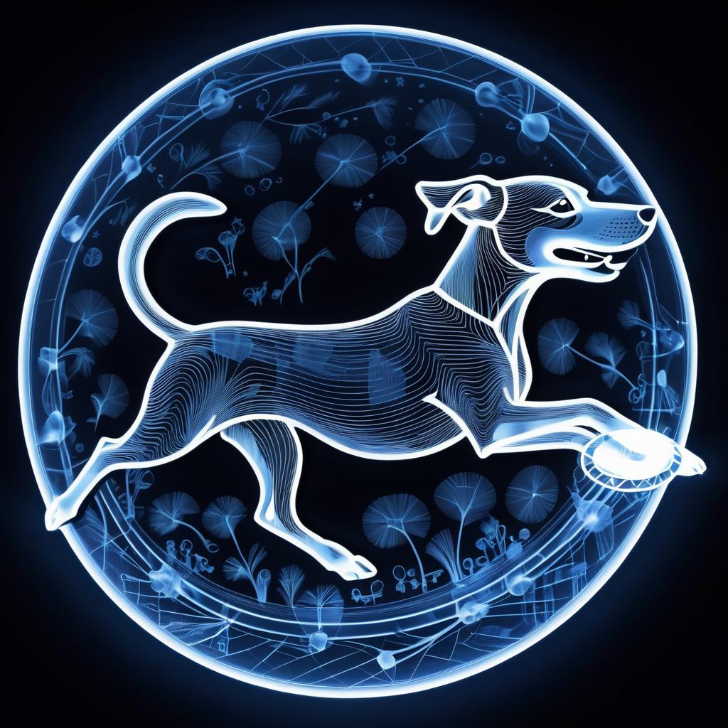 Radiant X-Ray Art of a Dog Playing