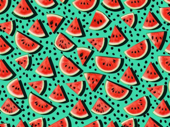 Charming Watermelon Slice Wallpaper Design