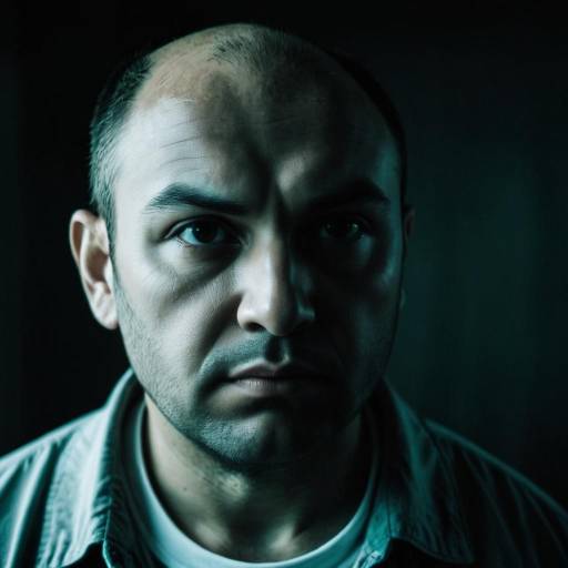 Serious Man Portrait in Low Light