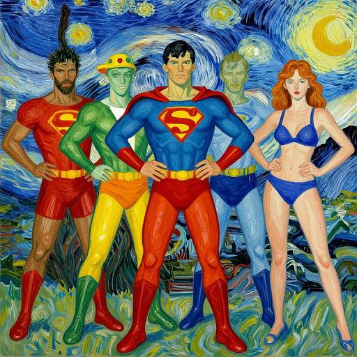 Diverse Superheroes in Vibrant Brushstrokes