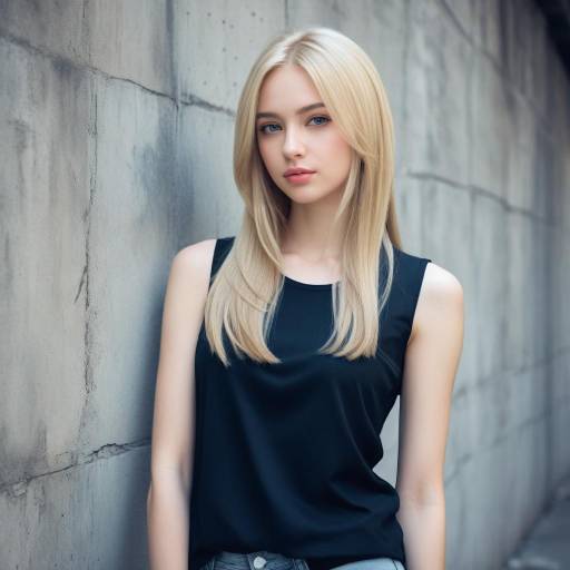 Blonde Anime Woman in Urban Setting