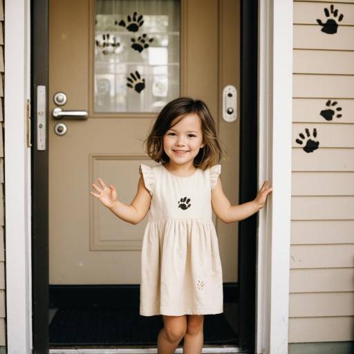 Toddler Girl Smiling at Daycare Doorway