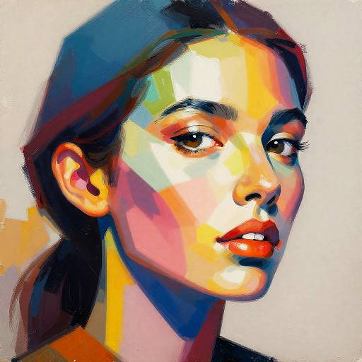 Vibrant Abstract Woman Portrait