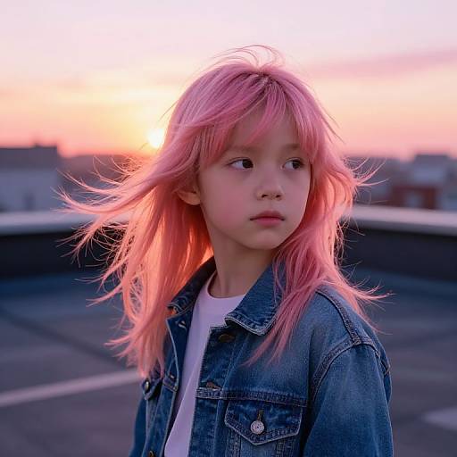 Boy with Long Pink-Gold Hair