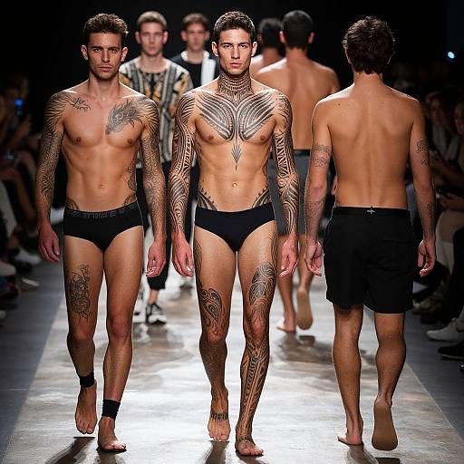 Tattooed Male Models Avant-Garde Runway