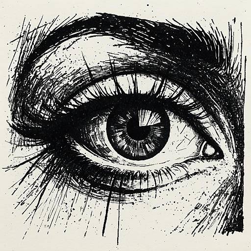 Expressionist Charcoal Eye Sketch