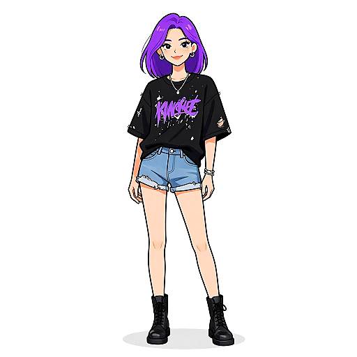 Grunge Style Smiling Woman Portrait