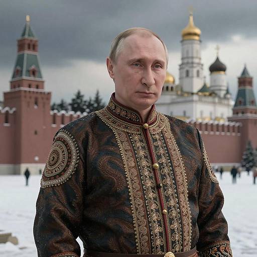 Putin in Ornate Russian Attire