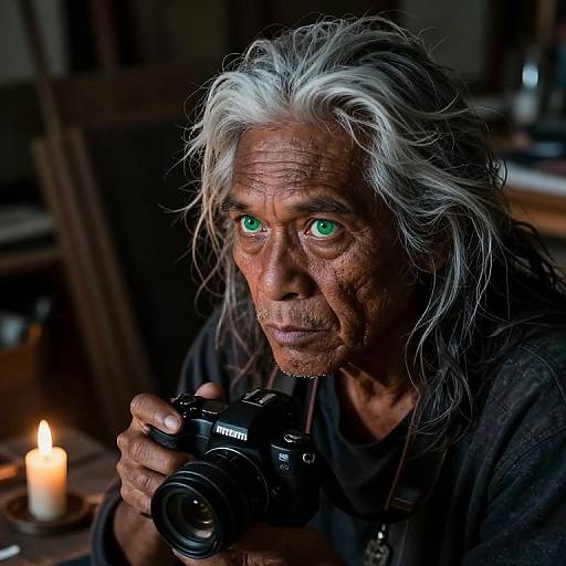 Photorealistic Portrait of Reclusive Artist