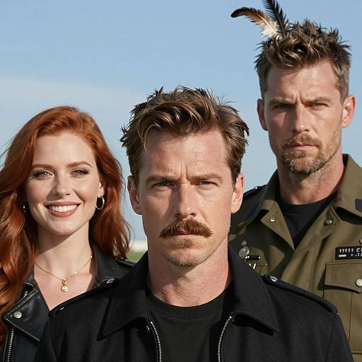 Group Portrait Under Bright Blue Sky