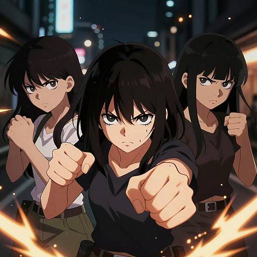 Angry Anime Girls with Sparks