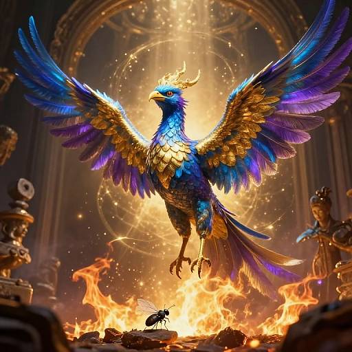 Mythical Phoenix in Celestial Renaissance