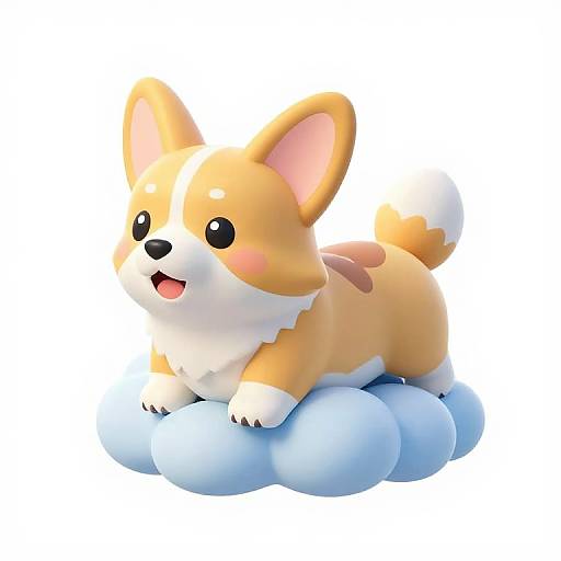 Anime Style Flying Corgi Sculpture