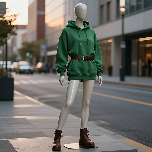 Stylish Mannequin in Urban Golden Hour